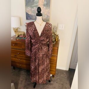 Anthropologie Leopard Cut-Out Dress